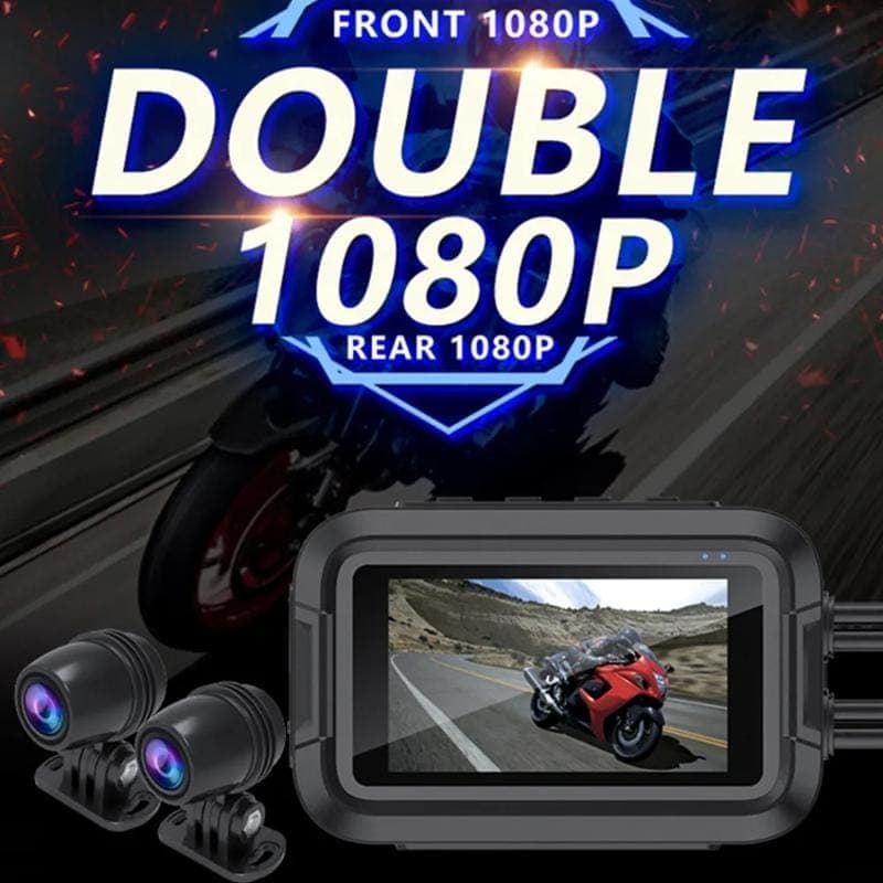 Водоустойчива мото камера DVR с двойни 1080P камери, WiFi и GPS