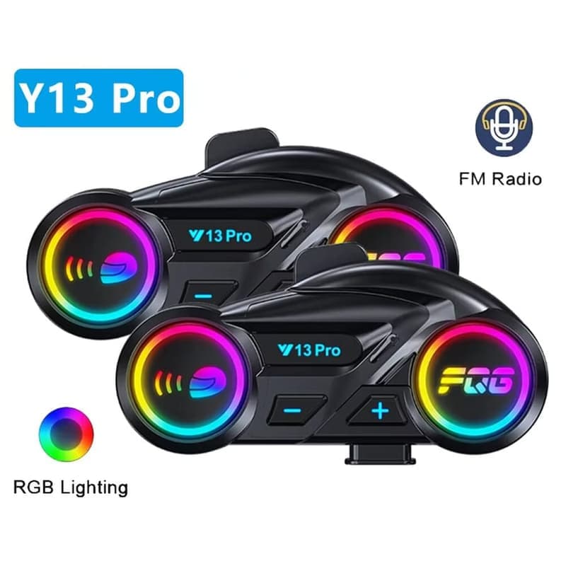 Bluetooth слушалка за мото каска Y13Pro с интерком 500 м и FM радио