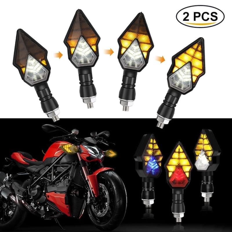 LED мигачи за мотор с течащ ефект 12V комплект 2 броя