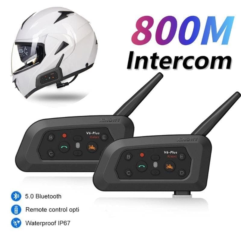 V6 Plus Bluetooth 5.0 Мото каска Интерком за 6 мотористи