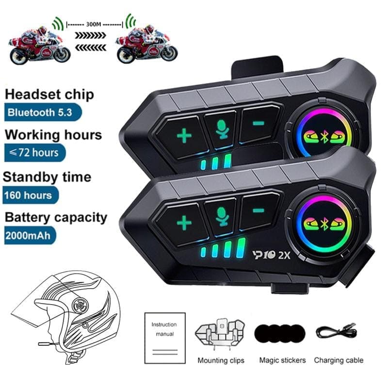 YP10 Bluetooth слушалка за моторна каска с интерком и обхват 300 м