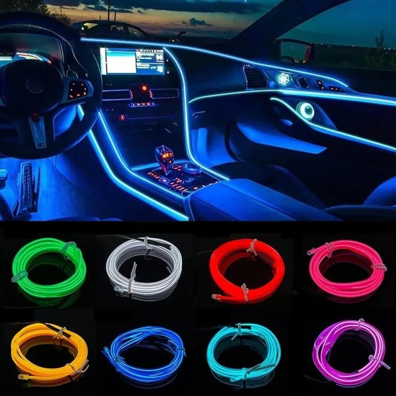 Гъвкав EL кабел с неонови LED светлини за автомобилен интериор