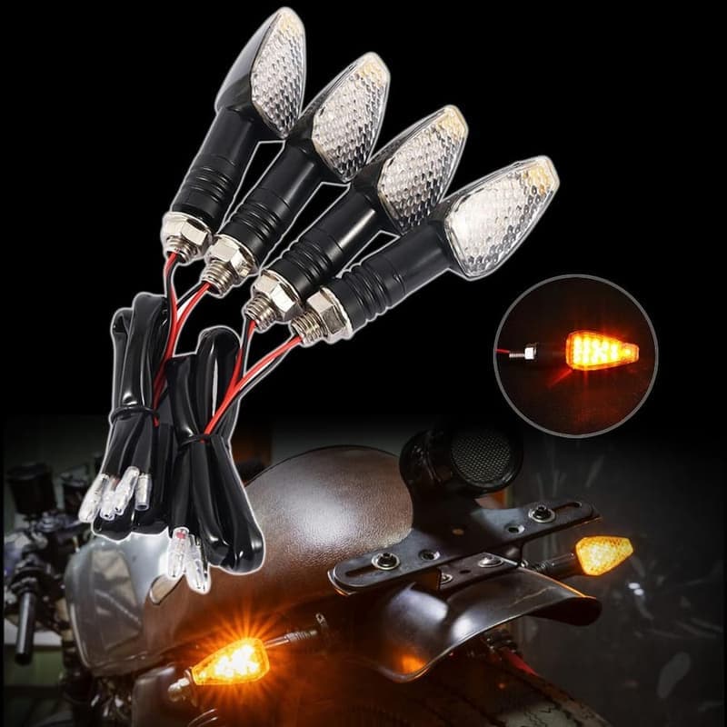 Универсален LED мигач за мотоциклет 12V, кехлибарен