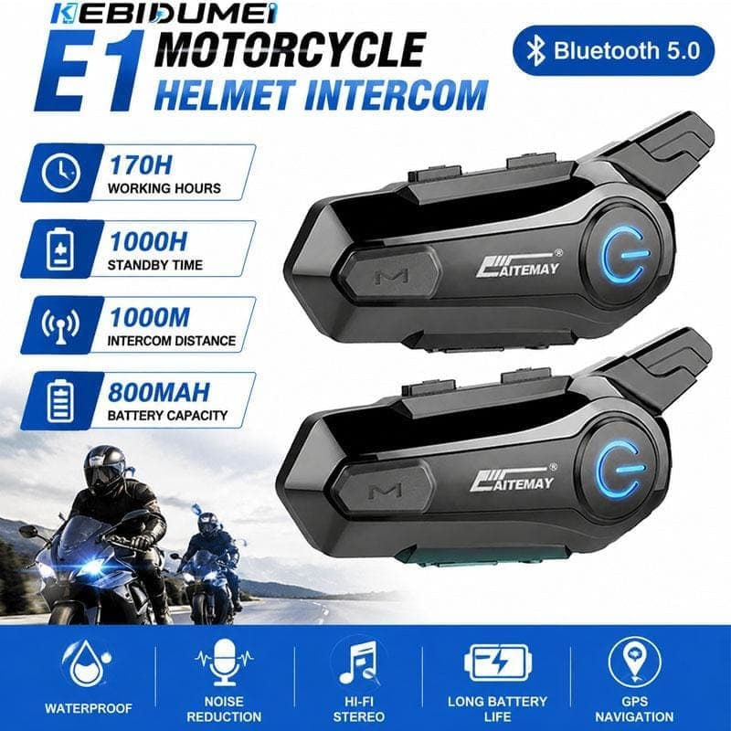 Bluetooth 5.0 Интерком за Мото Каска с Обхват 1000 м